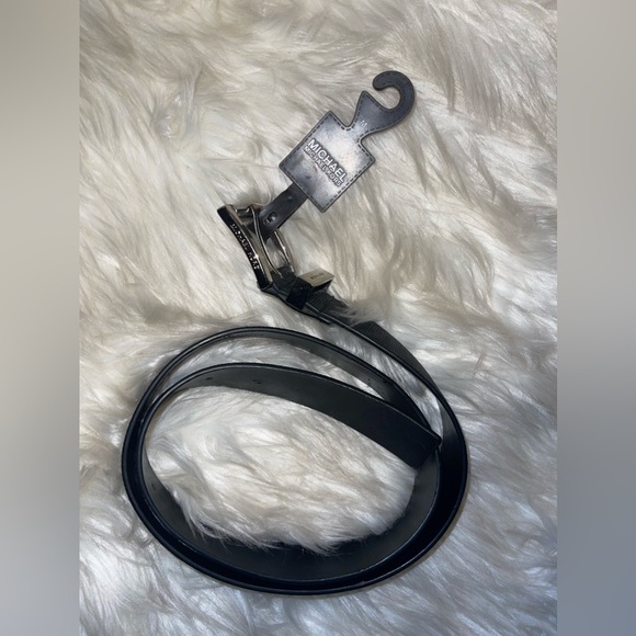 NWT MICHAEL KORS BELT BLACK MK PRINTED LOGO GOLD SIZE MEDIUM - Picture 12 of 17